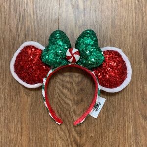 Disney Parks Minnie Sequined Holiday Ear Headband (NWT)